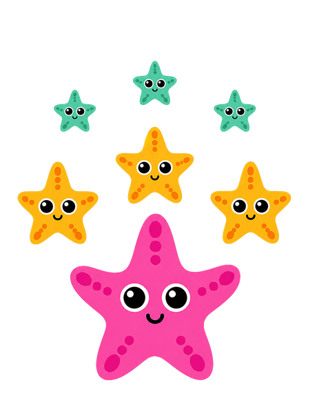 Omnigent starfish mascots stacked in layers to illustrate composability.